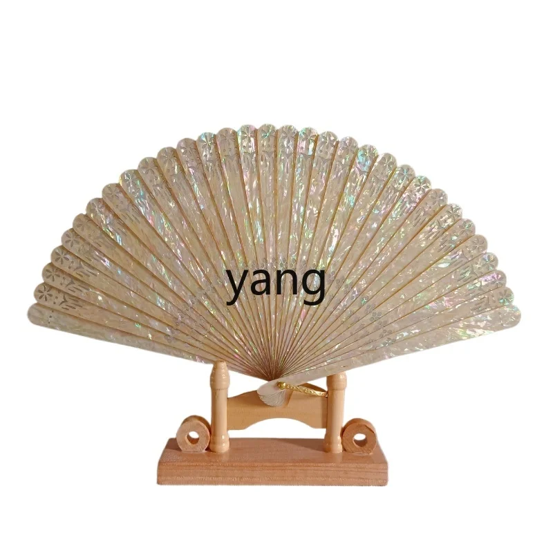 

CX Ancient Style Hollow Folding Fan Antique Craft Fan Fine Bone Fan