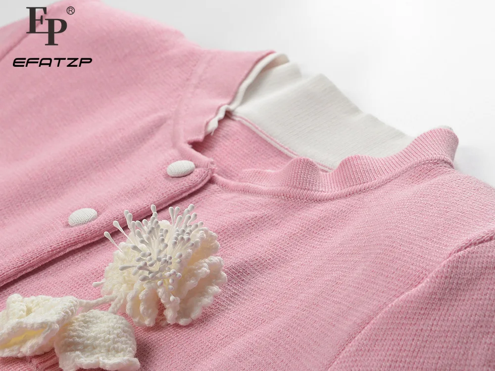 

Pink Knitted Short Cardigan Women's 2025 Autumn New Fashion Short Coat Sweater 5250262