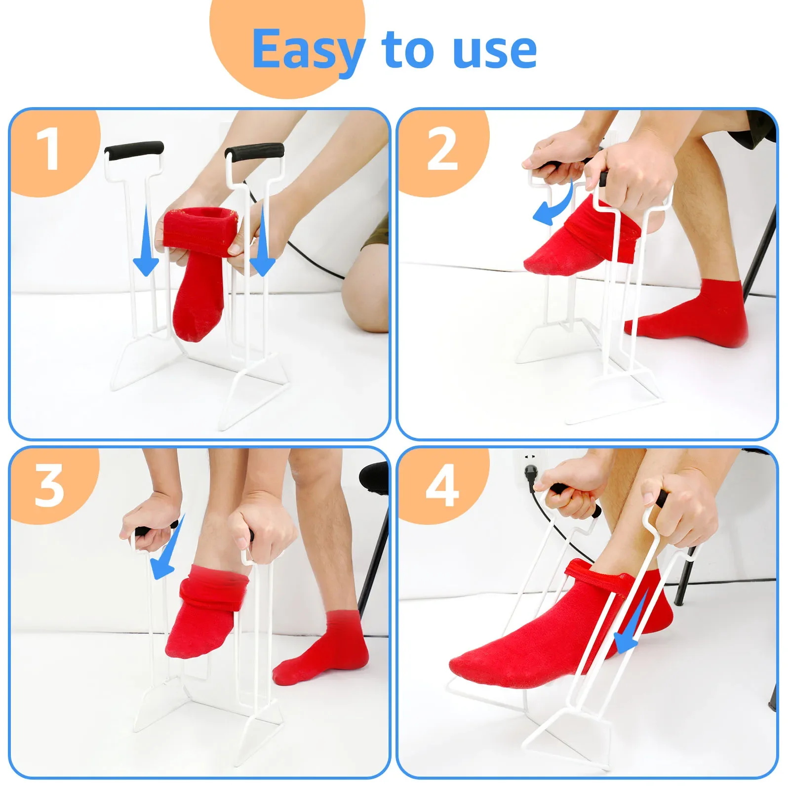 Herramienta de ayuda para existencias, ayuda para calcetines grandes de compresión, ayuda para donear fácil de usar, asistencia para medias grandes para hombres mayores/mujeres
