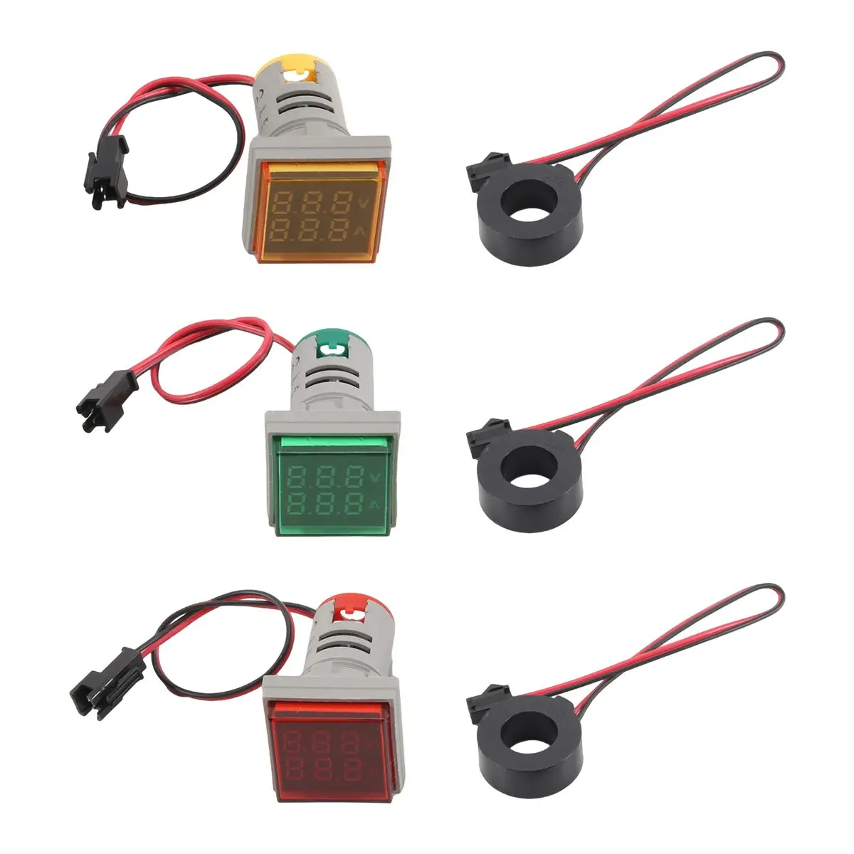 A38M AC Volt Amp Meter, AC 20-500V 0-100A Mini Multimeter LED Dual Display Voltmeter Ammeter Voltage and Current Meter Tester