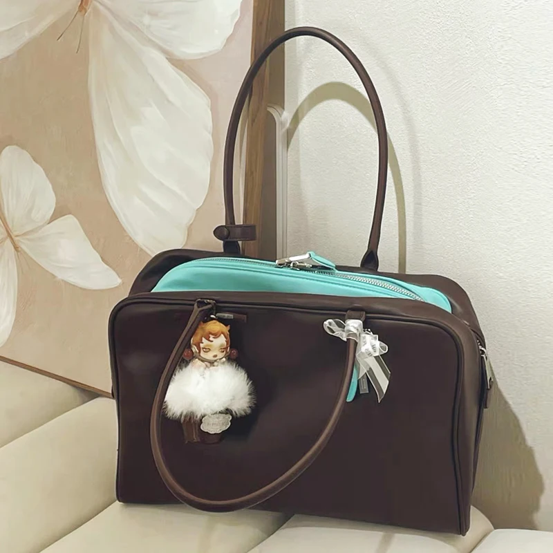 

Классические сумки-боксеры для женщин, роскошная дизайнерская сумка-клатч 2026 года, новинка из искусственной кожи, большая вместимость, с внутренним отделением, на плечо/подмышку