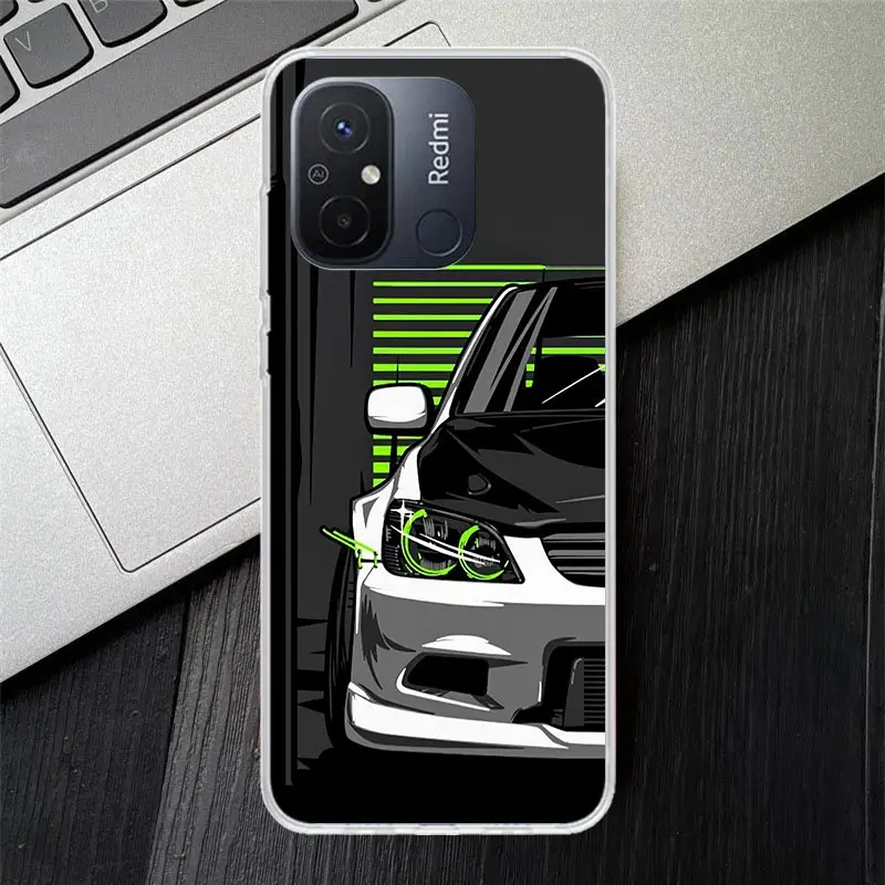 JDM Tokyo Drift Sports Car Male Men Soft Silicone Phone Case For Xiaomi Redmi 12 12C 9 9A 9C 9T 10 10A 10C 8 8A 7 7A 6A 6 Pro S2