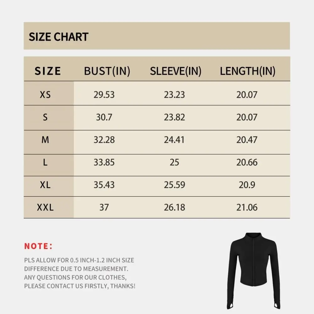 Women\u2019s Lightweight Athletic Jacket Full Zip Running Track Jacket Yoga Tops Sports Workout Jackets with Thumb Holes