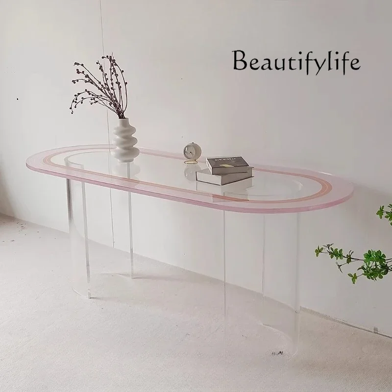 Si Nordic Modern Creative Designer Living Room Exhibition Hall Art Geometry Round Acrylic Table
