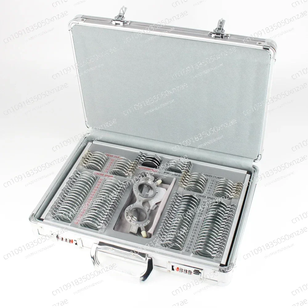 

104 Trial lens set Optical trial lens case Metal rim Aluminium case + Free trial frame