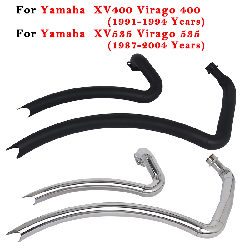 Silenciador de sistema modificado para escapamento completo de motocicleta, para yamaha xv400 xv535 virago 400 535 1987 - 2000 2001 2002 2003 2004