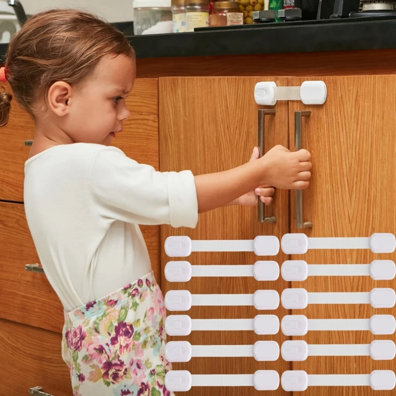 Baby Safety Lock Drawer Child Safety Cabinet Locks Adhesive Cabinet for Drawer Door Latches Baby Safe Straps Child Door Security