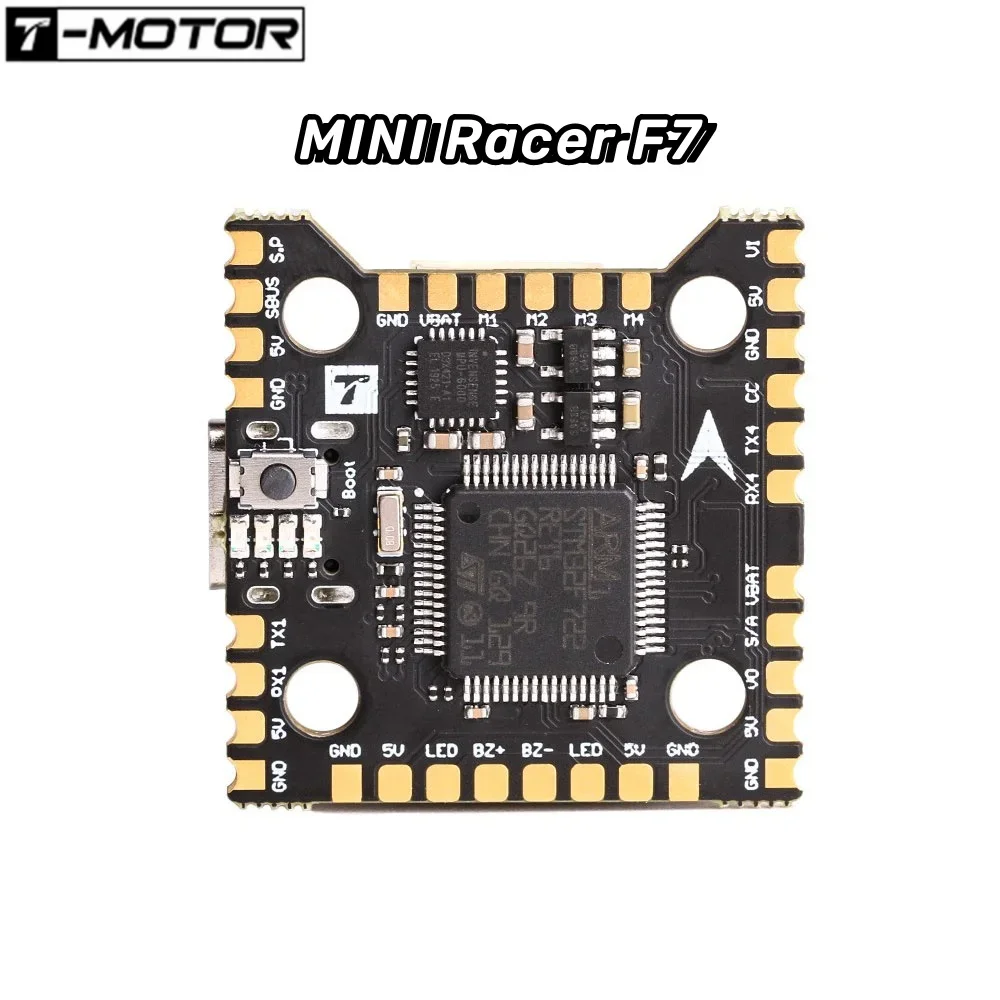 T-MOTOR MINI Racer F7 Flight Controller 3~6S Lipo W/AT7456E OSD 4 x UART Port MCU-STM32F722RET6 20*20mm for RC FPV Drone