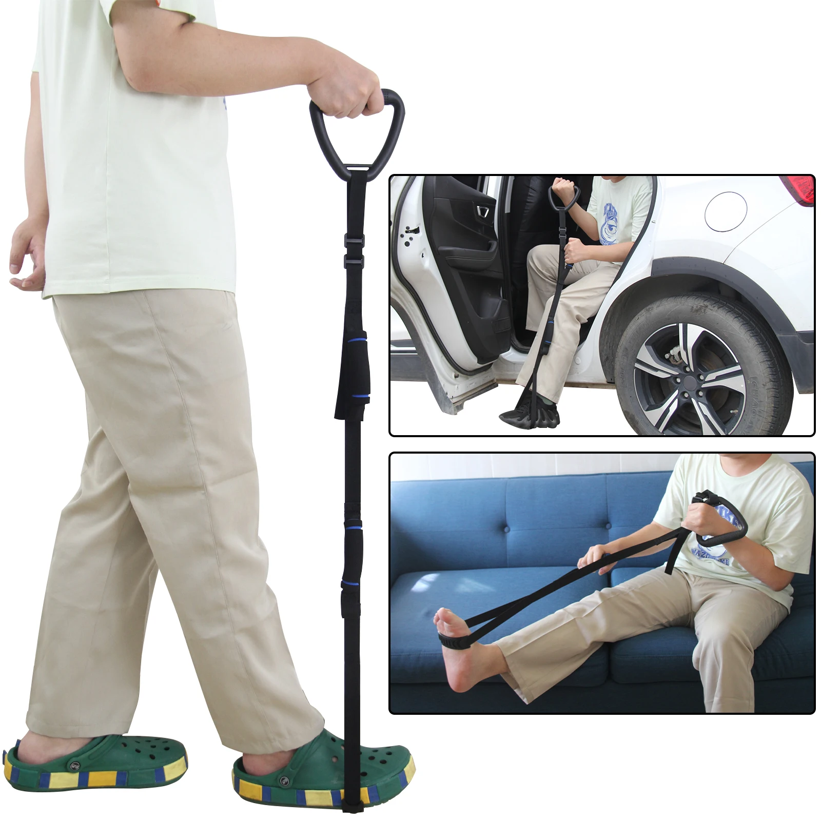 Leetye Mei leg Lifter with Two Handles,Assist Aid Walking Belt,Mobility Aid for Hip & Knee Replacement,Leg Lifter Strap