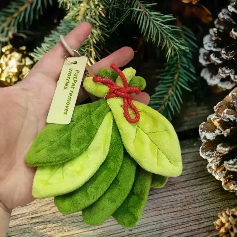 Ciondolo in peluche con foglia di pomelo da 1 pezzo per rimuovere lo sfortunato; Accessorio per la camera da letto di casa, portachiavi con motore, omaggio di compleanno
