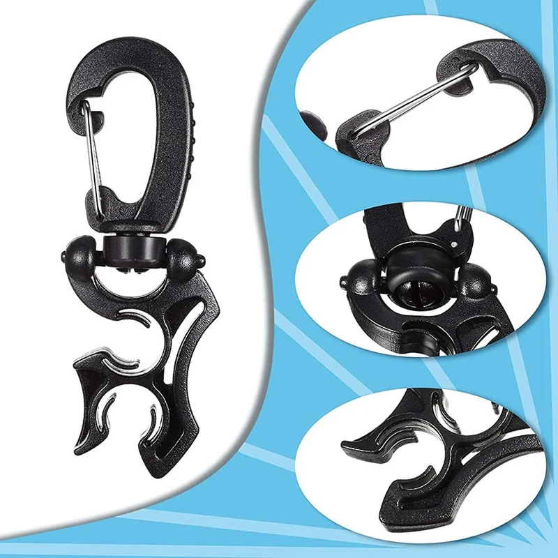 Soporte de manguera doble para buceo, accesorios de equipo de buceo, BCD, 4 piezas