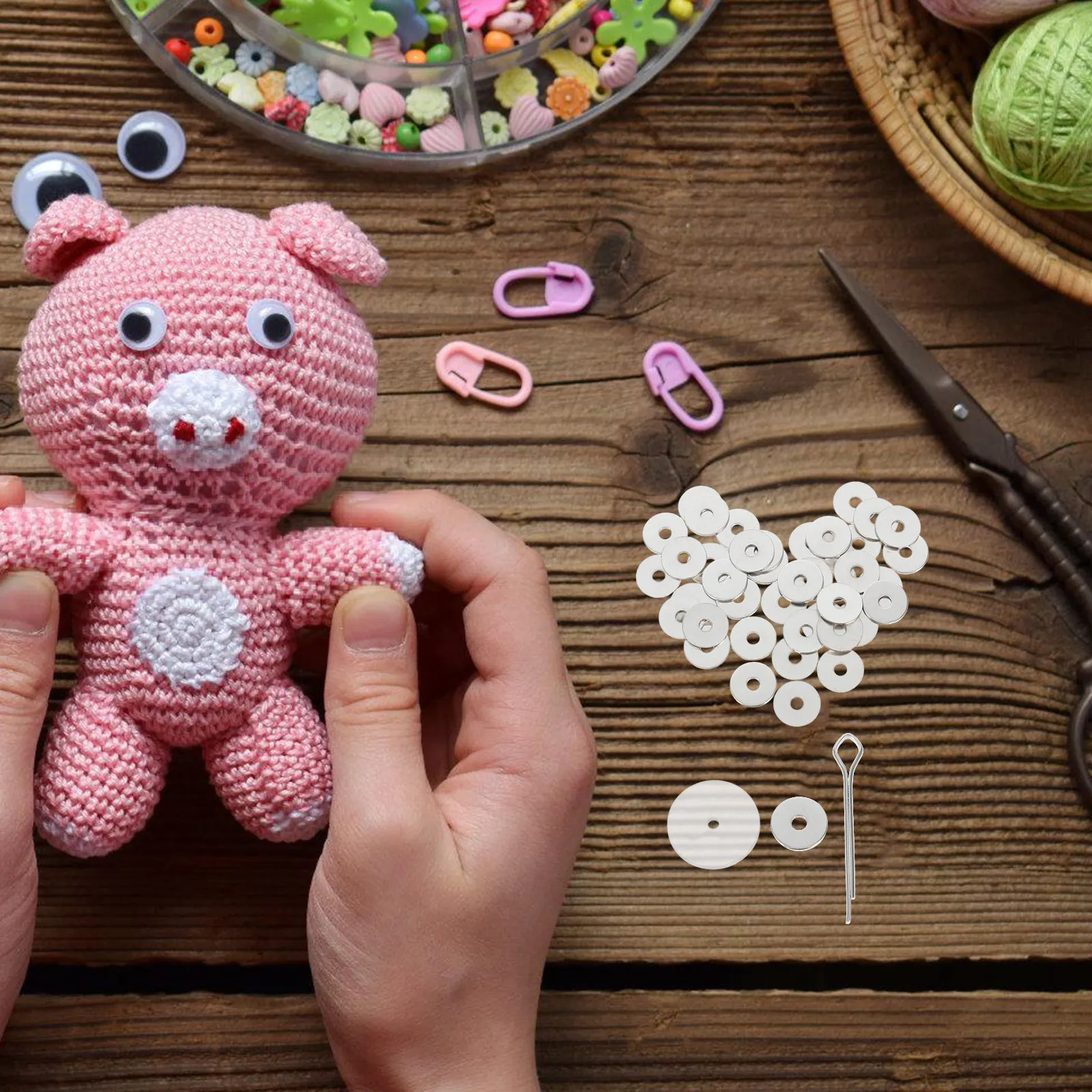2 Bags Wooden Joint Hardware Rotatable Acrylic Pin Connectors Flexible Movable Bear Crafting Materials DIY Animal Joint Supplies