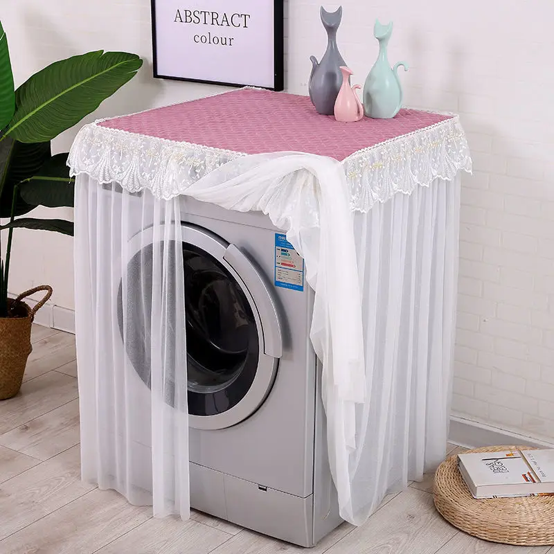 Lace Ruffles Automatic Washing Machine Cover Sunscreen Dust-proof Cases Household Cloth Dryer Roller Washer Protector Decoration