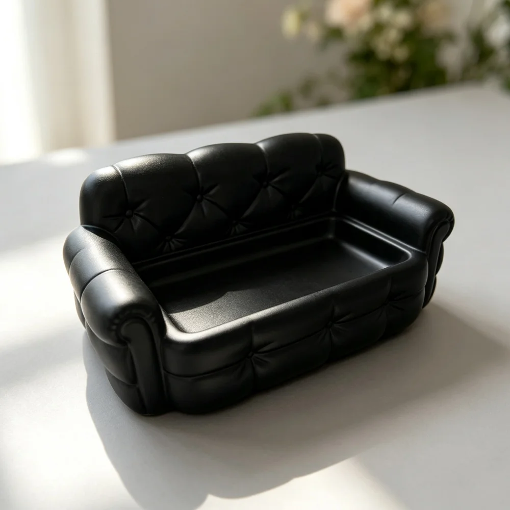 3D print small couch design plate for office desk tidying makeup brush holder home entryway catchall tray