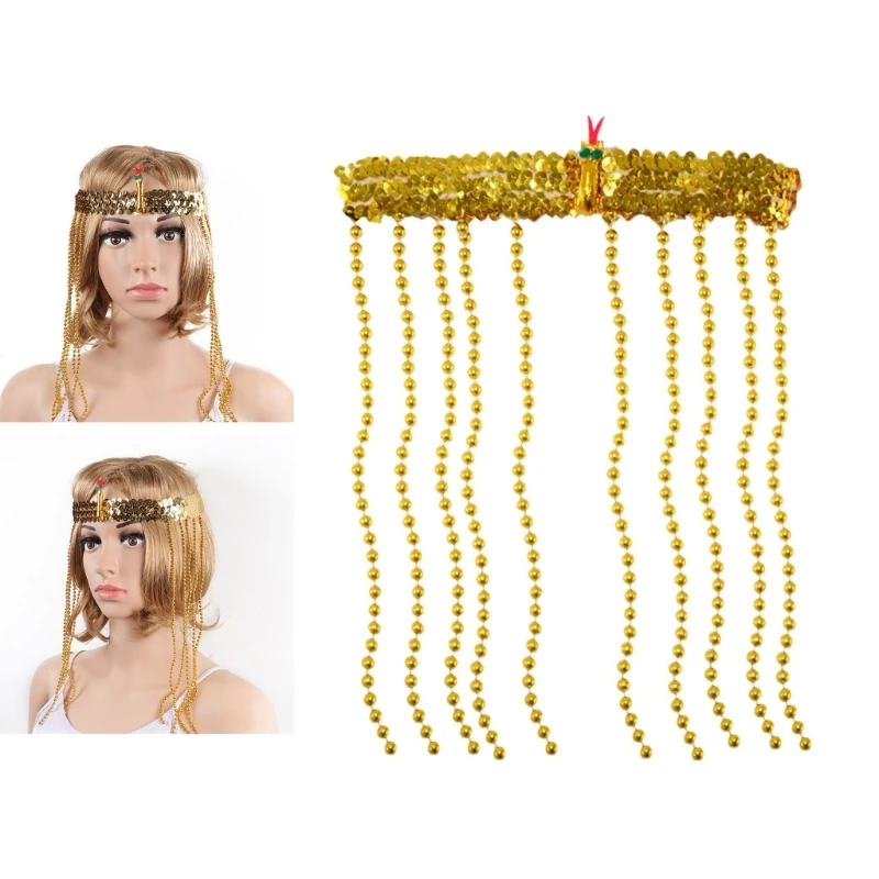 

Hair Hoop Golden Sequins Cosplay Headwear Headband Cosplay Supplies Headband Hairband Photo Props