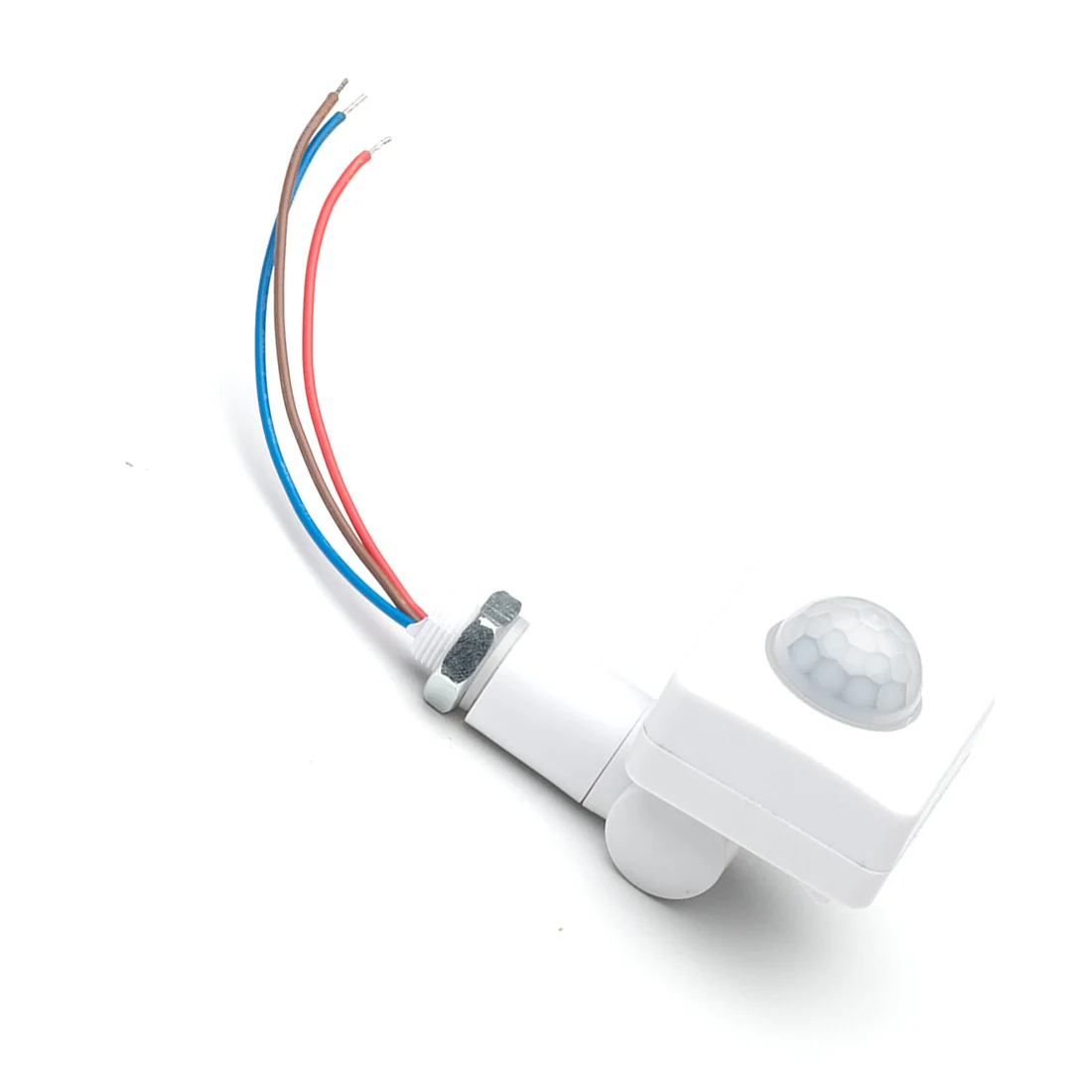 AC85-265V IP65 Motion Sensor Adjustable PIR Switch Ultrathin LED Light PIR Outdoor Motion Sensor Detector,12Mm White