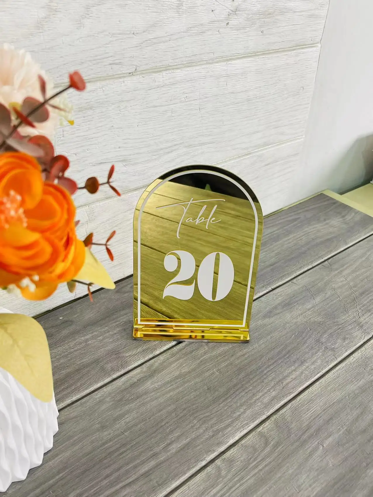 

Gold Modern Table Numbers - Wedding Table Numbers - Gold Mirror Table Signs - Wedding Table Decor - Reception Signage decor