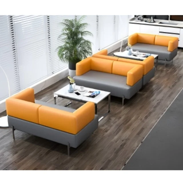 Hot Sell Modern Executive PU Leather Office Sofa Set Stylish For CEO Reception Or Living Room Or Home Office