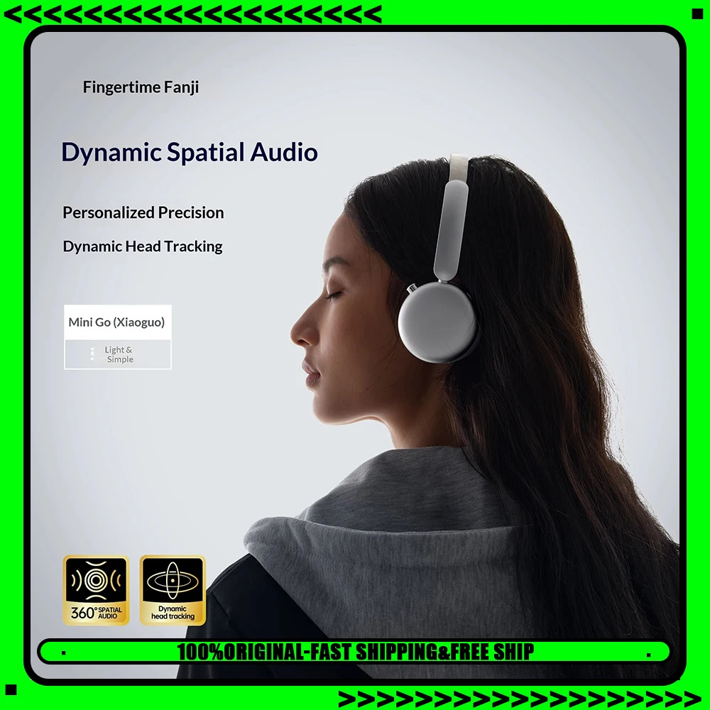 FINGERTIME Mini Go Wireless Headphones Dynamic Spatial Audio Esports Headset 52dB Depth Noise Reduction Endurance For 120 Hours