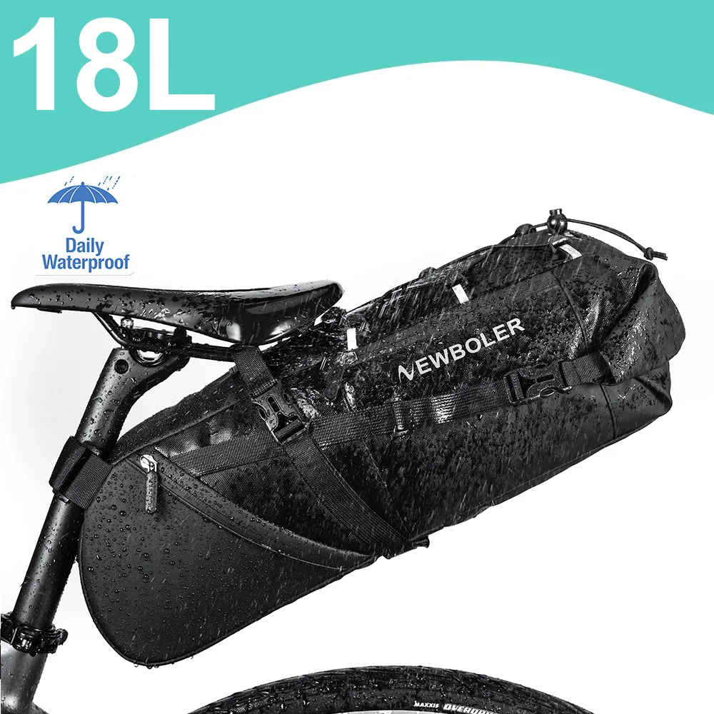 NEWBOLER 15L Große Kapazität Fahrrad Tasche Wasserdichte Fahrrad Satteltasche Radfahren Schwanz Tasche MTB Faltbare Hinten Tasche Rennrad Gepäck
