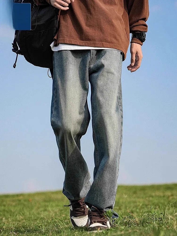 

Мужские джинсы American Sle Cleanfit: весенне-осенние, свободные, прямые, с эффектом потертости, в стиле ретро, молодежные, модные, длинные, из хлопкового денима