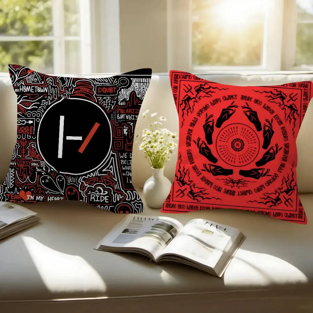 Popular T-Twenty One Pilot Band Double-sided Printed pillow cover Short plush Suitable living rooms sofas throw cushion cover