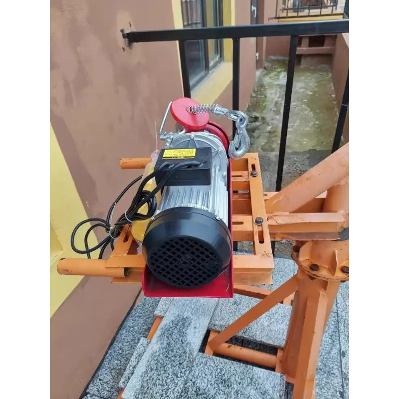 1T Electric Hoist 220V Mini Winch Wireless Remote Control Lifting Machine For Home Use Construction Building