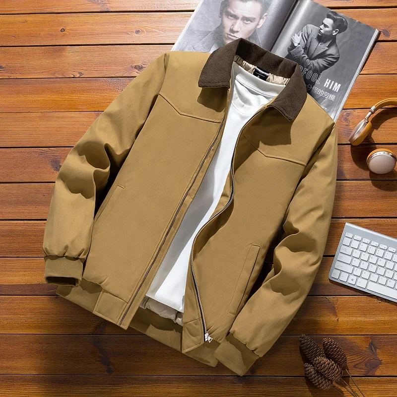 

Patchwork Denim Lapel Cycling Jacket Winter Casual Outdoor Duck Down Down Jacket Fashionable Cotton-padded Jacket for Teenagers