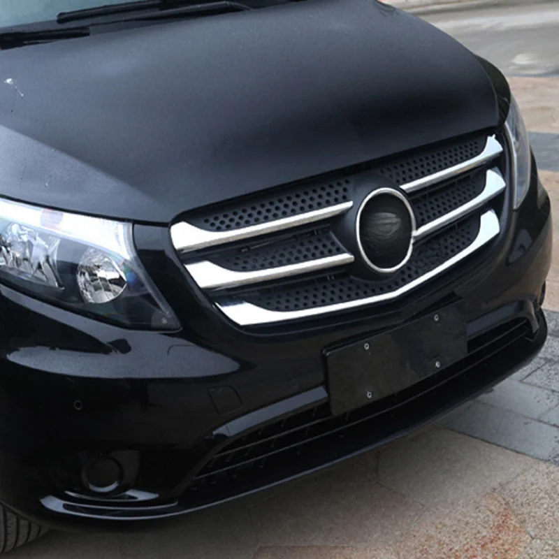Applicable for Mercedes-Benz New Vito Modified Grille Bright Strips 5 Pieces Vito Trim Strips Chrome Strips Manufacturer Wholesa