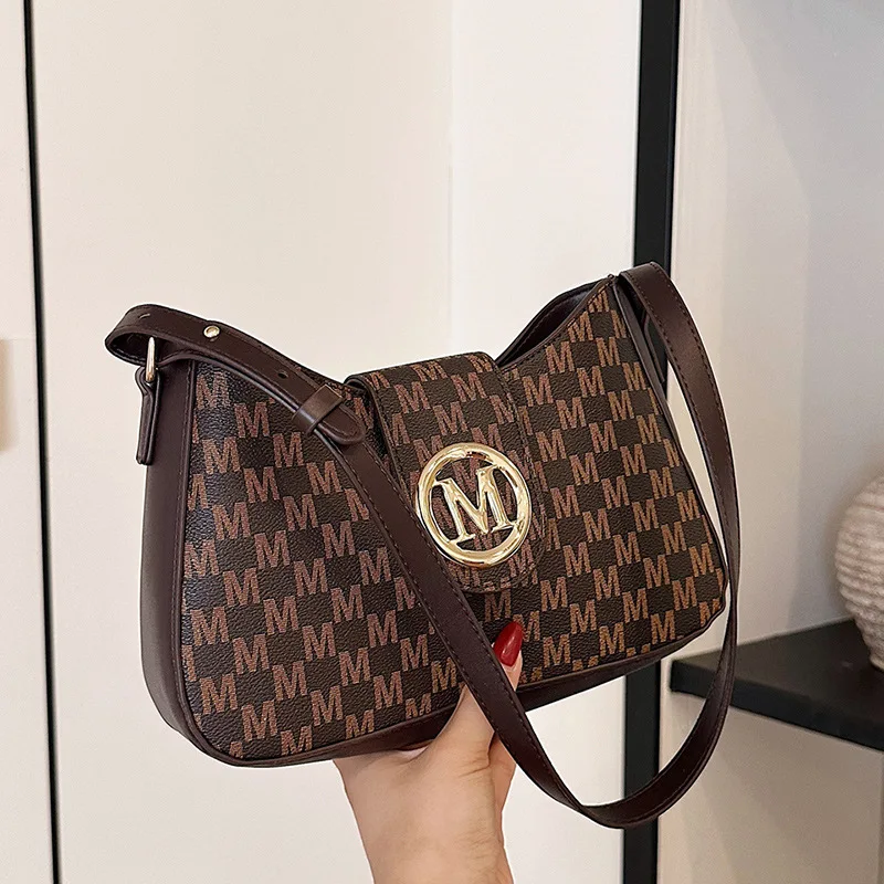 

Винтажная сумка подмышки осень-зима 2025 года, модная женская сумка через плечо, сумка через плечо в стиле ретро с верхней ручкой, шикарная пригородная сумка через плечо ​