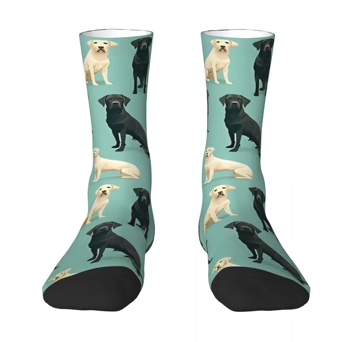 Black Labrador Retriever Dog Socks Winter Pet Animal Stockings Harajuku Men Comfortable Socks Pattern Cycling Anti Slip Socks