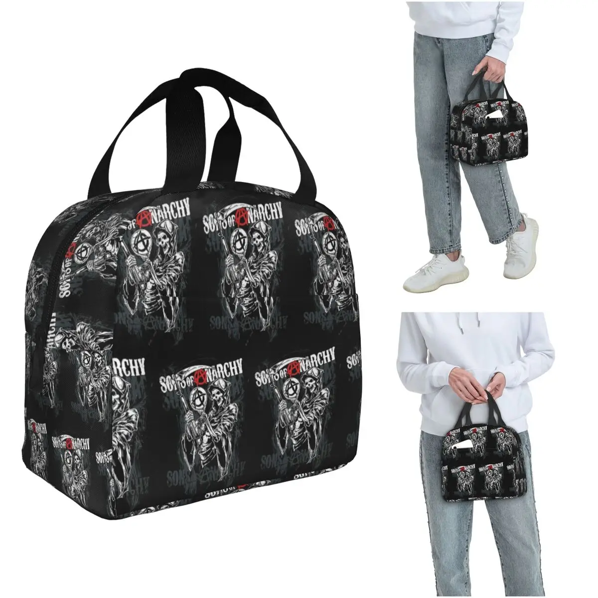 

The Death Reaper Sons Of Anarchy Insulated Lunch Bag for Women Children Portable Food Boxes Thermal Lunch Box Tote