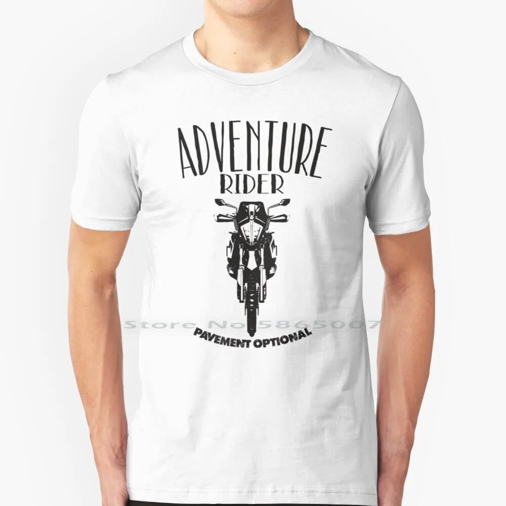 Adventure Bike Rider Motorcycle Theme-Pavement Optional 100% Cotton T Shirt Adventure Bike Adventure Rider Adventure Riding