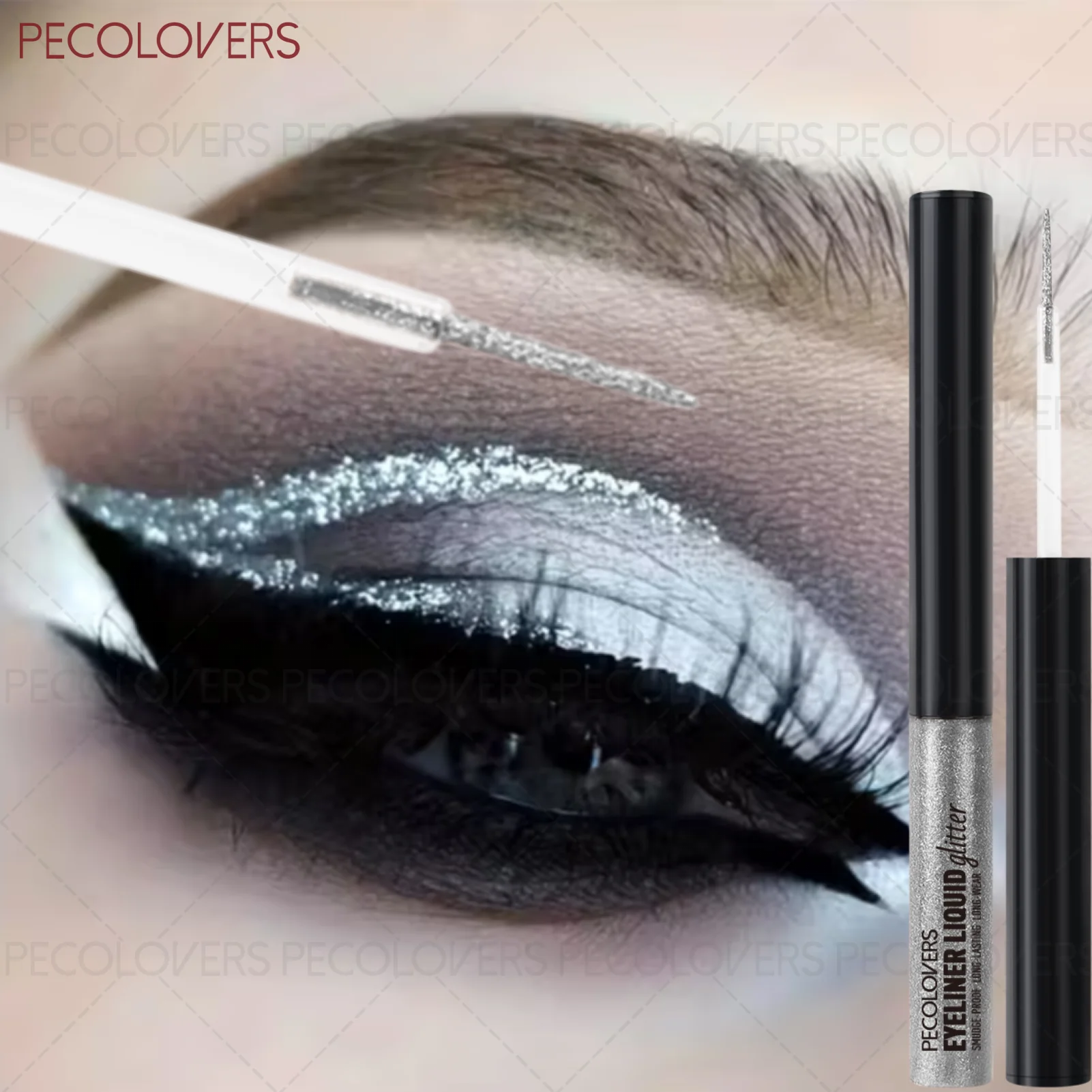 1 eyeliner liquido Maximum Sparkle, ombretto eyeliner altamente pigmentato, look accattivante per il trucco degli occhi, finitura brillante e scintillante