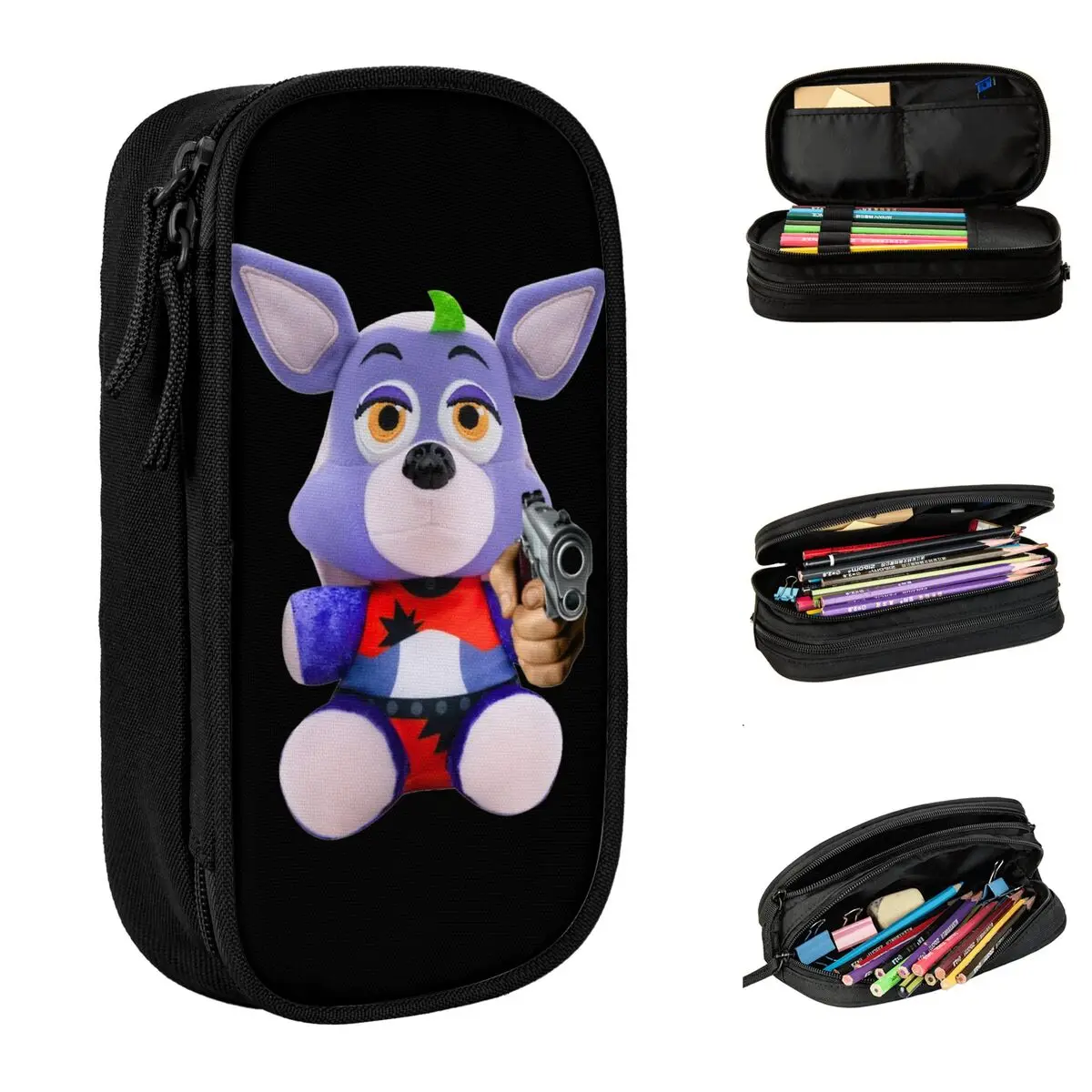 longanne lobo arma estojo caixa de caneta criativa fnaf grande capacidade bolsa para estudantes presente para a escola 01