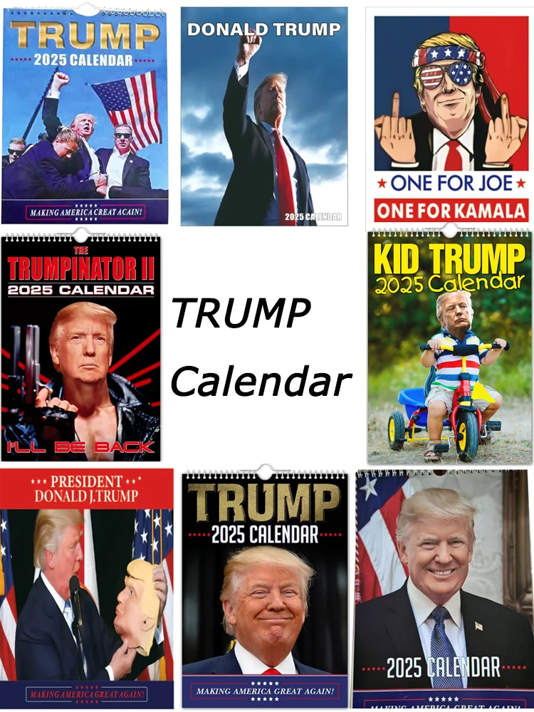 2025 Trump Wall Calendar 8 Kinds Funny Prank Mugshot Hanging Calendar Monthly Planner Calendar For Trump Supporter