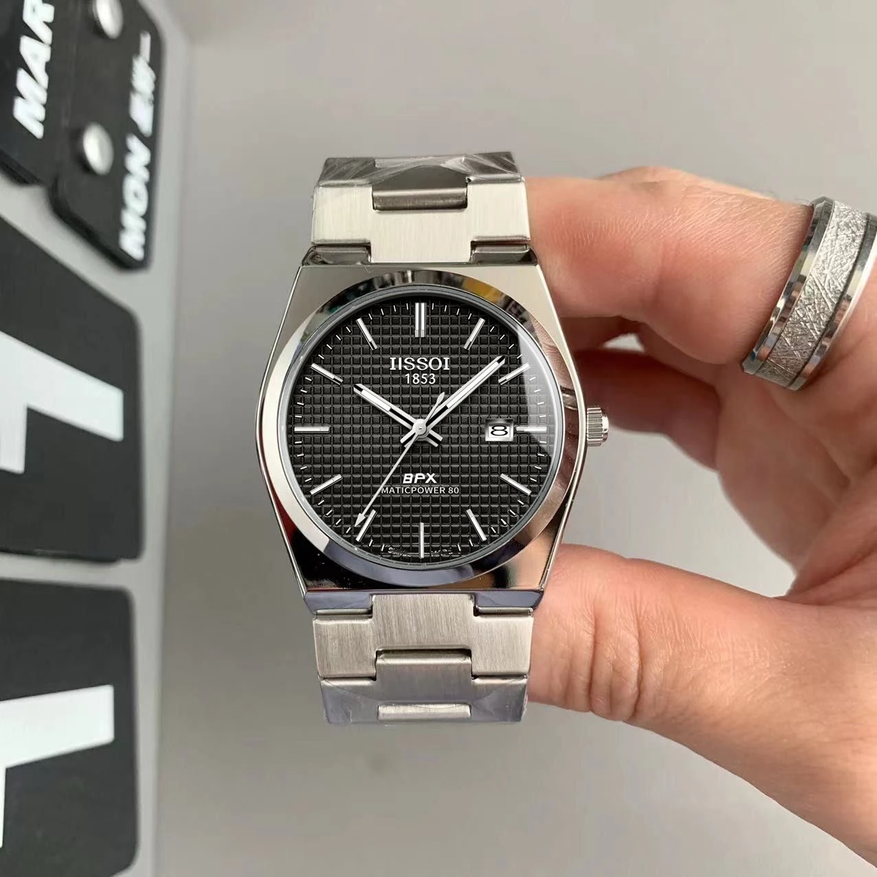High-Quality Men's Quartz Watch, Luxury Business Style, Stainless Steel Strap, Mesh Dial, Date Function, Waterproof, Casual Daily Watch, Casual Business Wristwatch, Suitable for Daily Office Use and Parties