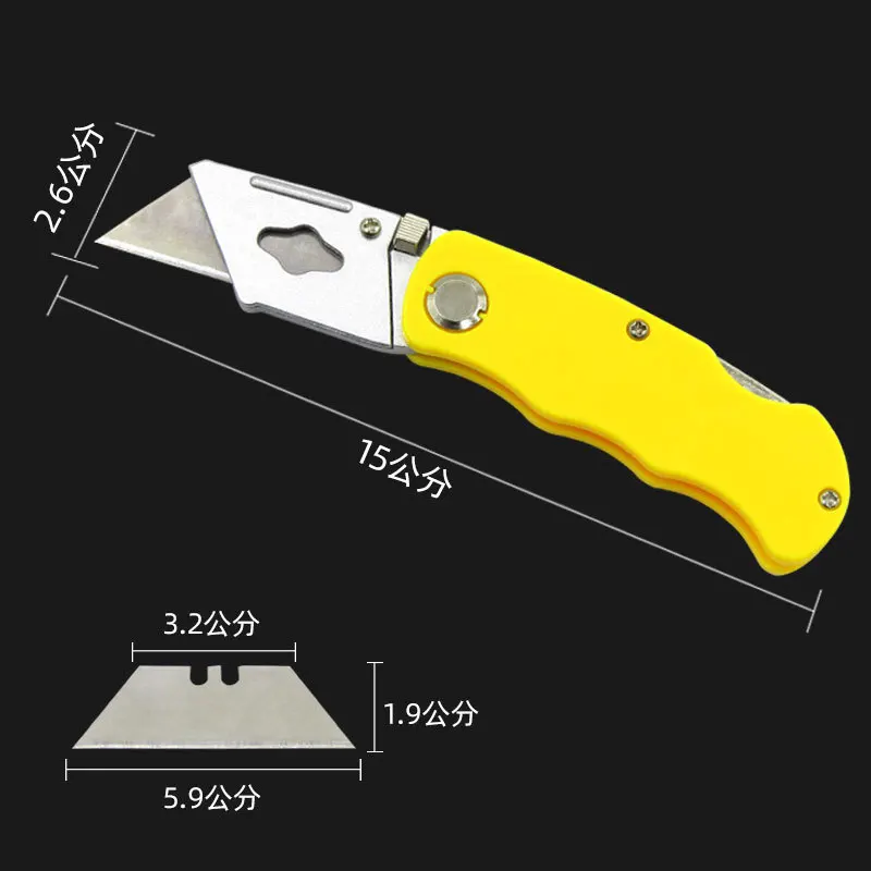 Utility Knife Electrician Retractable Sharp Cut Heavy-duty Folding Knife Aluminum Plastic Handle Blade With Lock Portable Set