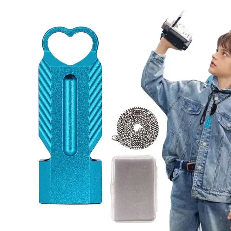 

Двойной бочкообразный свисток, алюминиевый спасательный сигнал, высокий децибел, свисток для выживания со шнурком, спасательный сигнал звонка для улицы