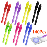 140Pcs Invisible Ink Pen with UV Light Disappearing Ink Pens for Kids for Secret Message and Easter Day Halloween Christmas