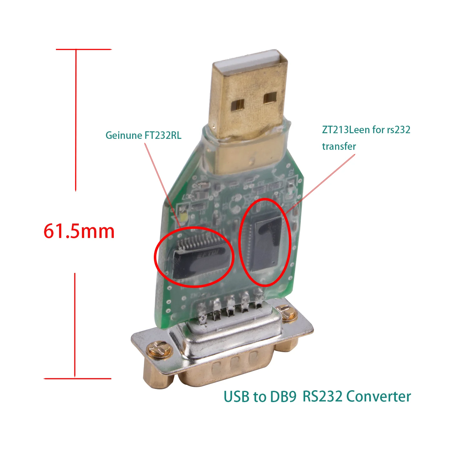 Adaptador de comunicación USB a DB9 Mele RS232, convertidor serie FTDI para Win 11, 10, 8, 7, Mac OS