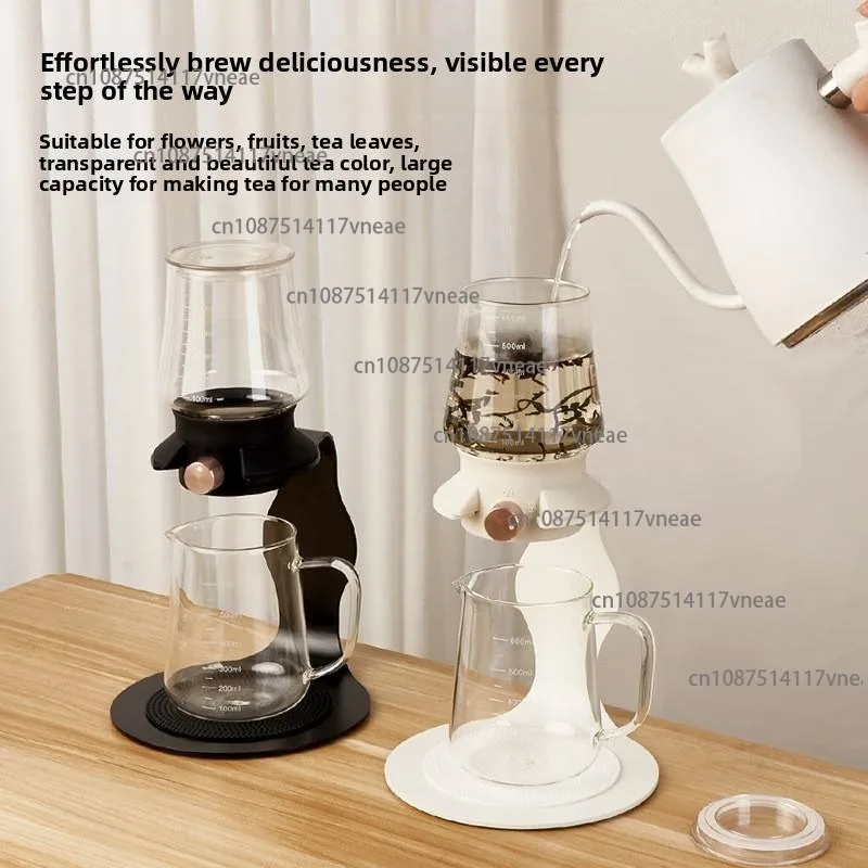 Transparent Heatproof Glass Teapot Set Smart Brewing Separation Automatic Tea Feature Thickened for Household