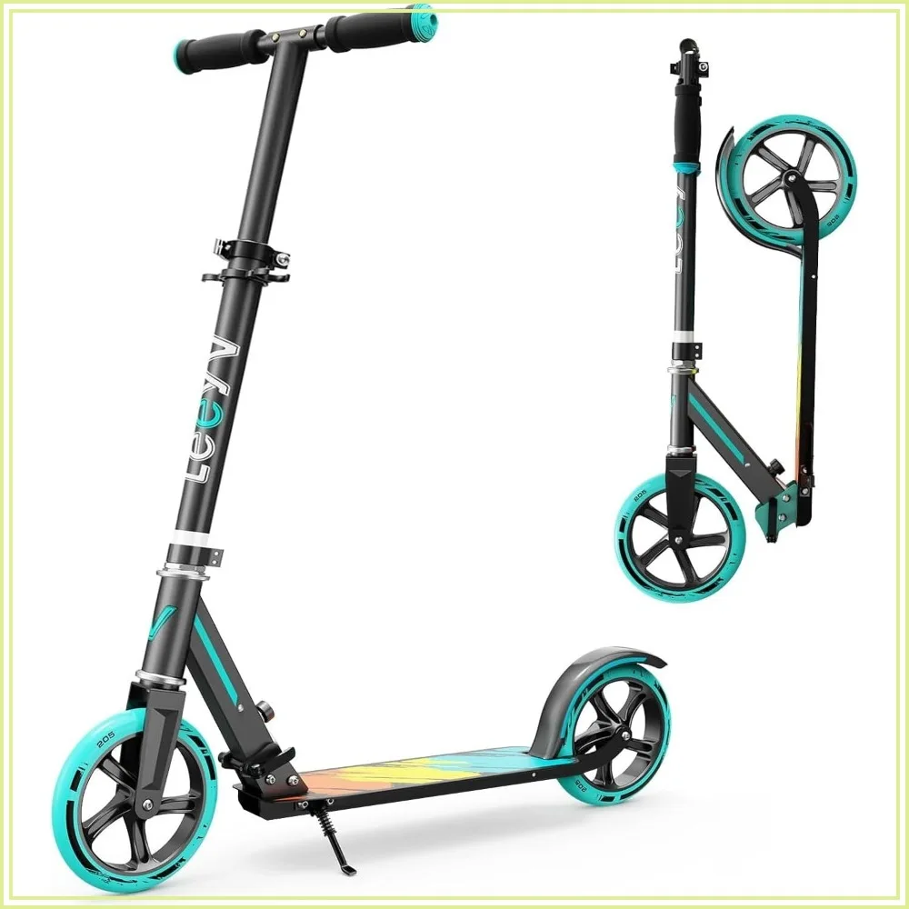 

Kids & Adult Scooter, Max 240 LBS, Adjustable Height, Foldable, Big Wheels