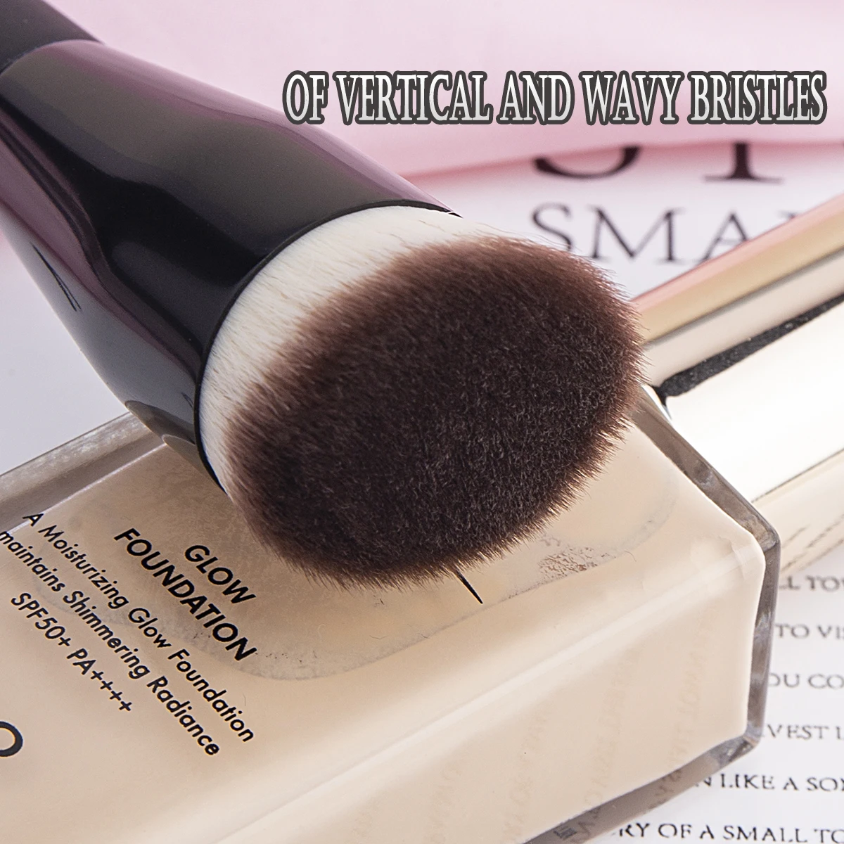 Flat Top Foundation Make-up-Pinsel, flach abgewinkelt, Kunsthaar, Gesichtskontur, Foundation, flüssige Creme, Bronzer, Polier-Make-up-Werkzeug – Detail 22