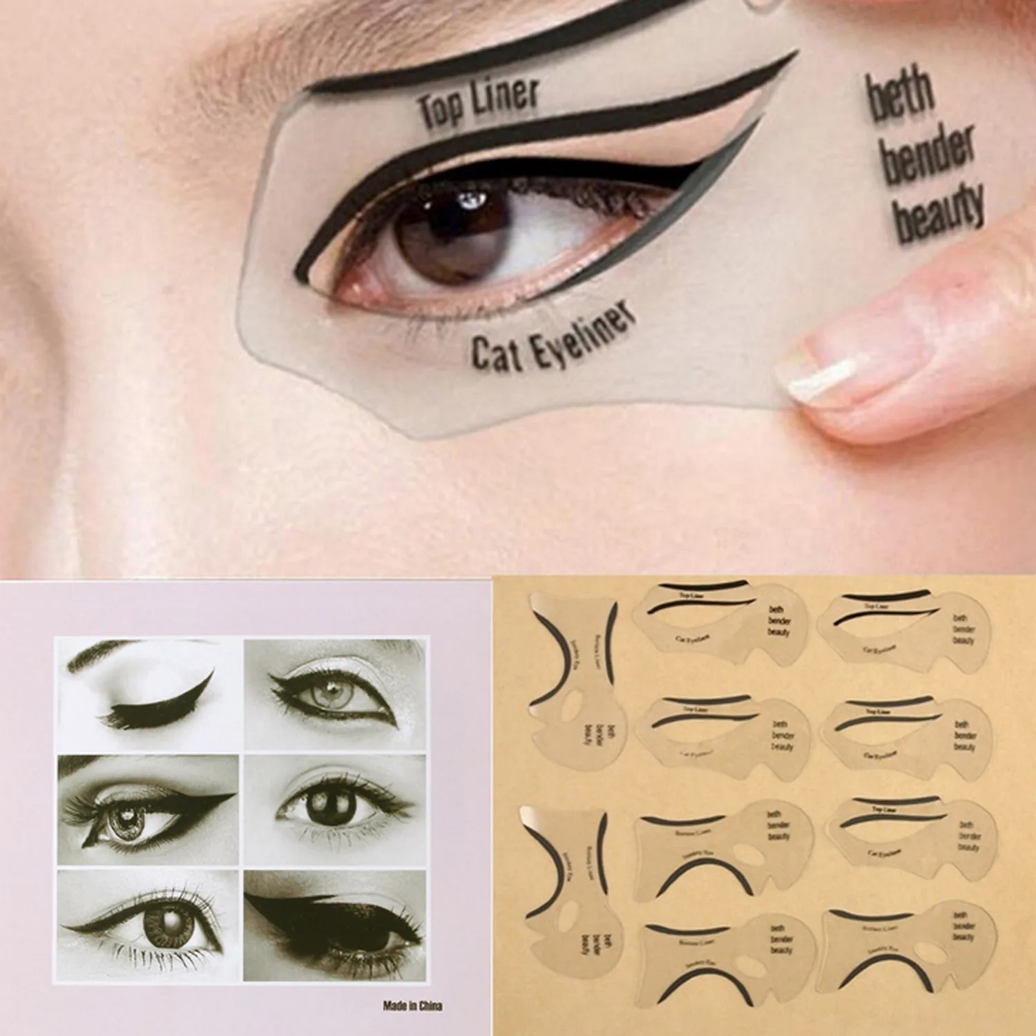 

10Pcs Eyeliner Stencils Winged Eyeliner Stencil Models Template Shaping Tools Eyebrows Template Card Eye Shadow Makeup Tool