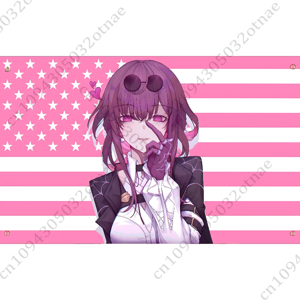 Boothill Honkai Star Rail American Flag Tapestry Funny Banner For College Dorm Bedroom Outdoor Living Room Wall Art Decor Party