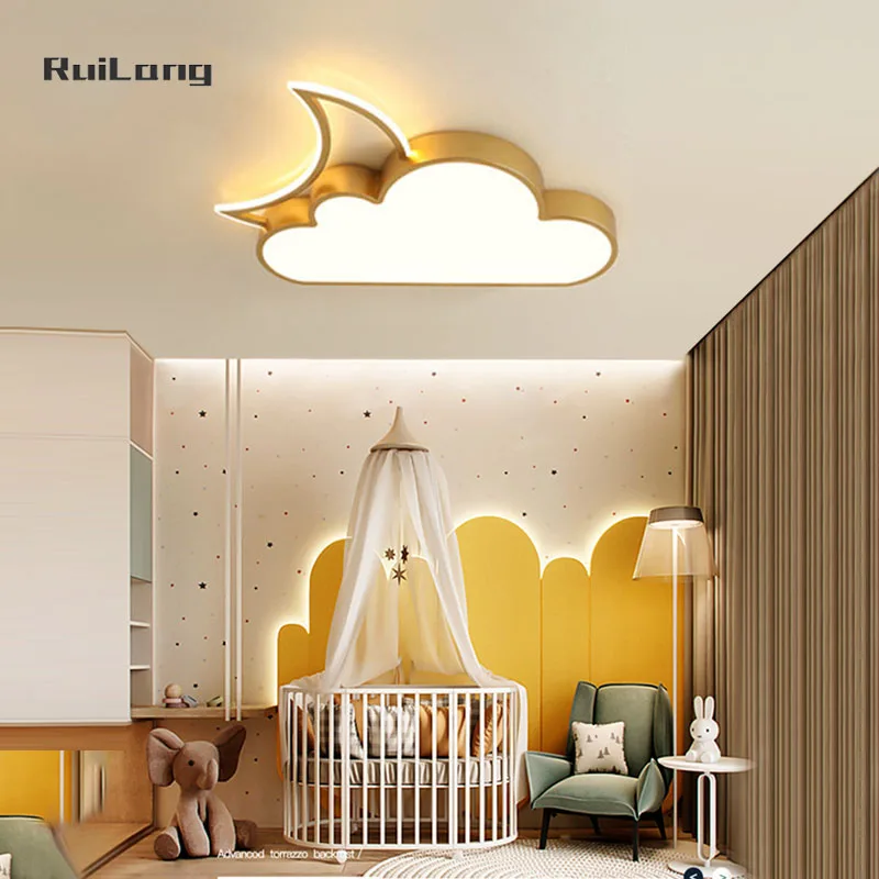 Kids Room Ceiling Light Cloud Moon Chandelier For Children Nursery Baby Boys Girl Bedroom Led Ceiling Lamp люстра потолочная