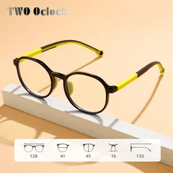 Anti Blue Light Glasses for Kids TR90 Round Optical Medical Glasses Frames Children Zero Computer Spectacles without Graduation