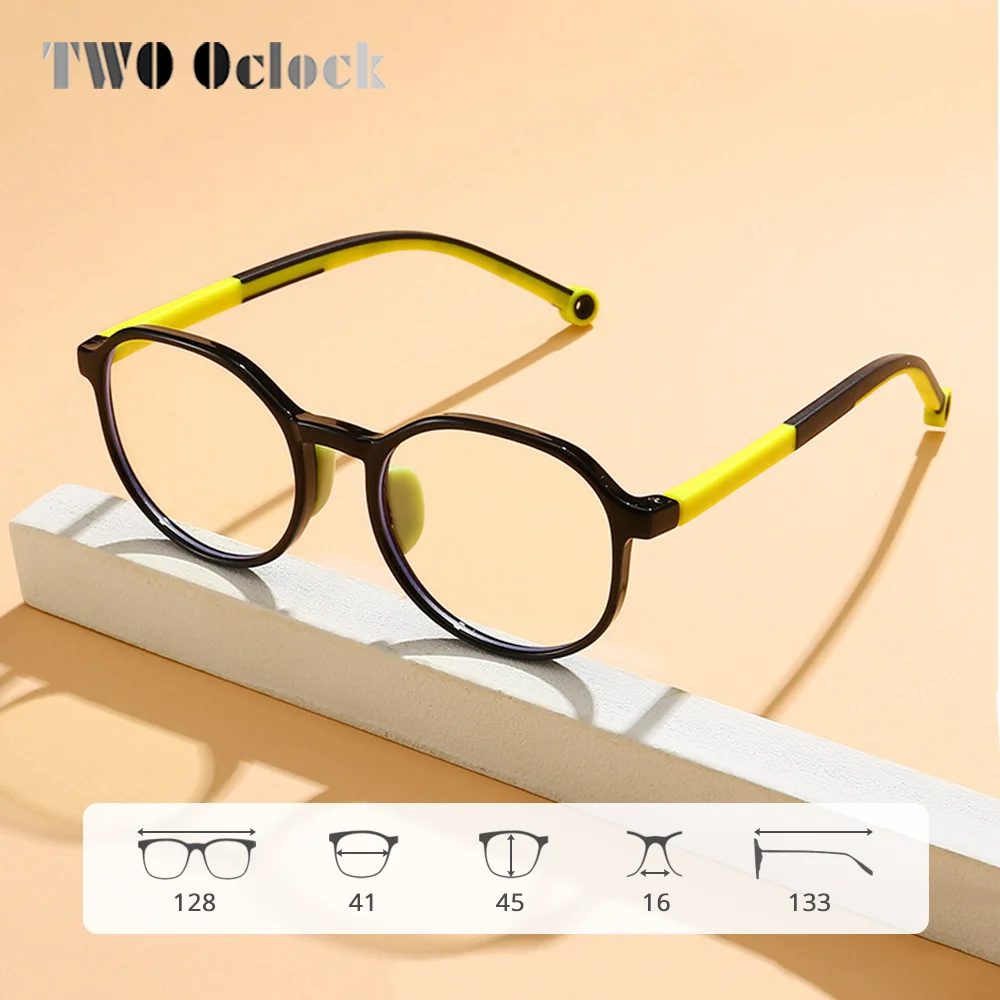 Anti Blue Light Glasses for Kids TR90 Round Optical Medical Glasses Frames Children Zero Computer Spectacles without Graduation