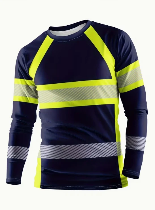 3D Printed Striped Sports T-shirt  Men's Casual Long-sleeved T-shirt Streetwear Outdoor Workwear Neutral Style Top Men Clothing